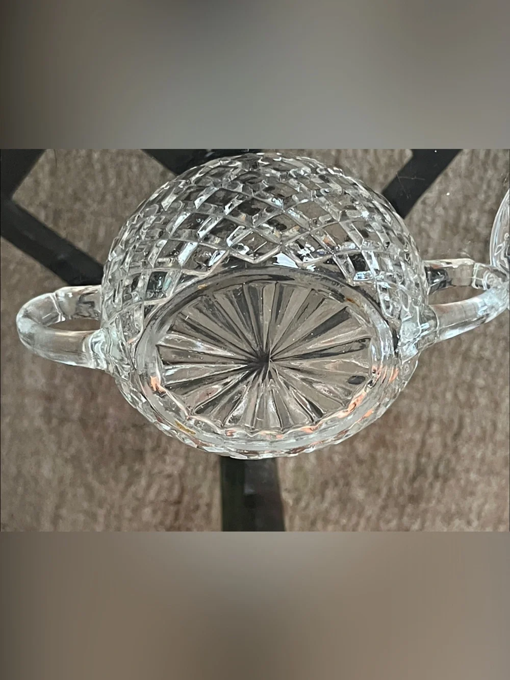Vintage Anchor Hocking Clear Glass Creamer and Sugar Set